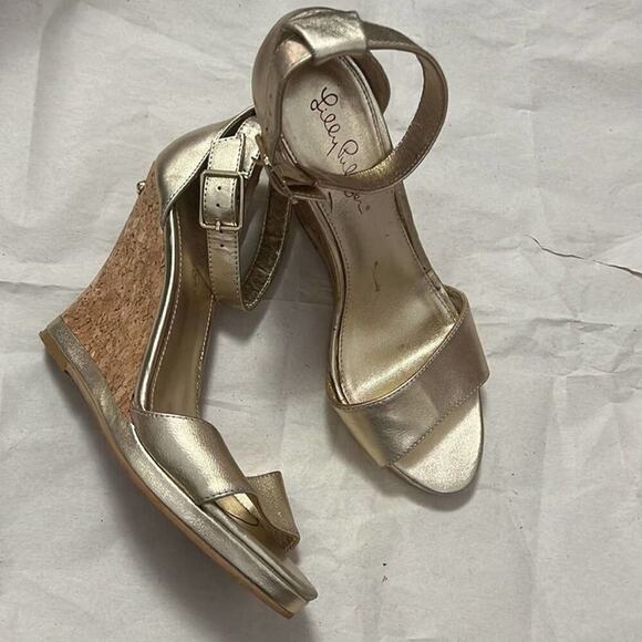 LILLY PULITZER BRIDGETTE WEDGE SANDALS SIZE 8M - Picture 3 of 5
